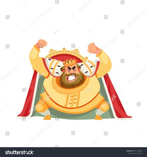 Angry King Character Shouting Before Throne Stock Vector (Royalty Free ...