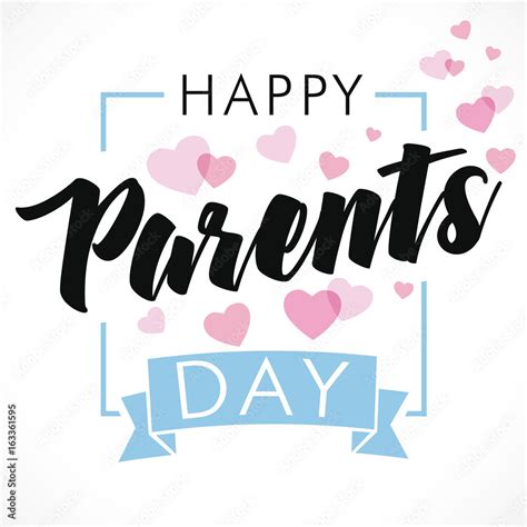 Happy Parents Day greeting card. A beautiful lettering greeting banner ...