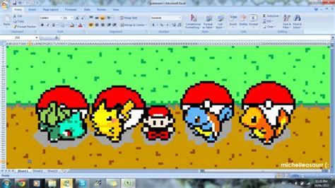 Excel Pixel Art Anime / Diseño de formas a nivel pixel, pueden crearse ...