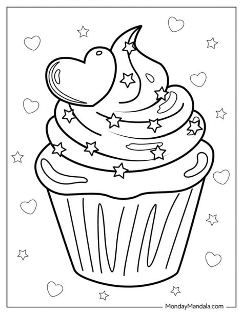 Cute Cupcake Printable Coloring Pages