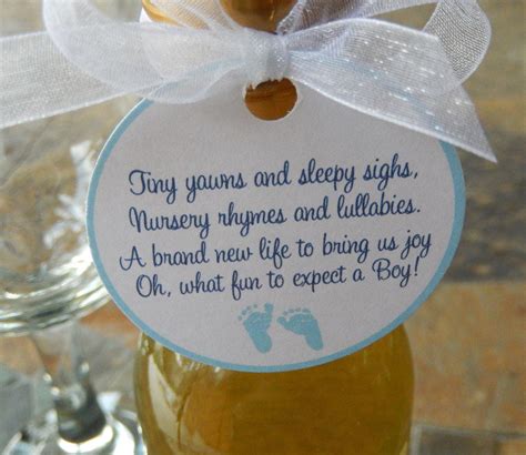 30 Baby Boy Shower Poem 2 Favor Tags for Mini Wine