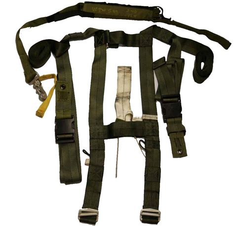 H Harness Set - With Female Attachment And Lowering Line - Military Stripes