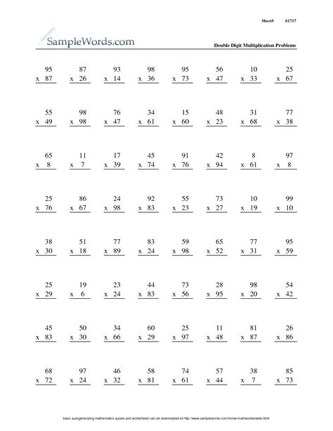 5th Grade Math Worksheets Addition