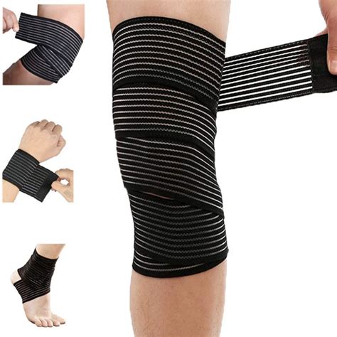 YUIHPA Extra Long Elastic Knee Wrap Compression Bandage Brace Support ...