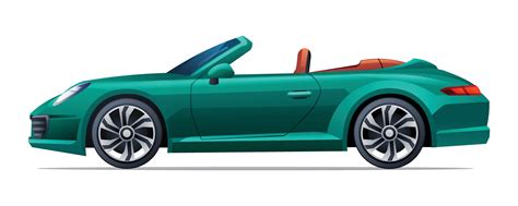 Car vector illustration. Convertible car side view isolated on white ...