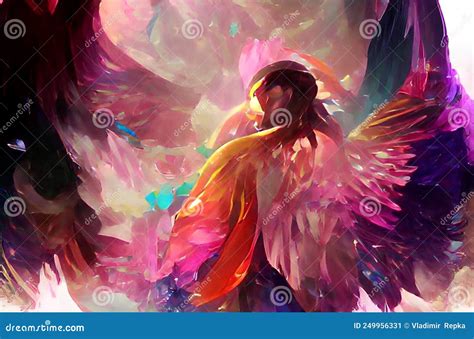 The Sad Angel- Colorful Digital Painting Artwork Stock Illustration ...