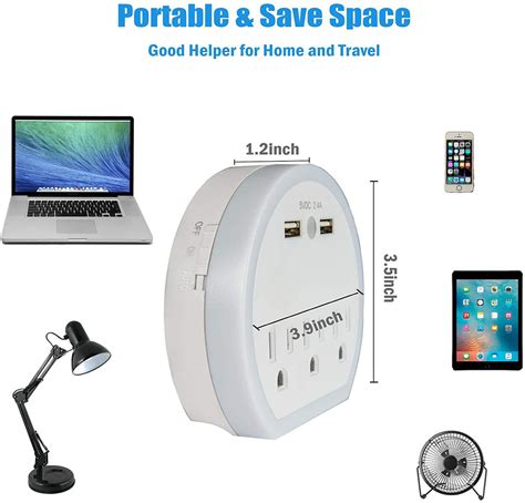 USB Wall Outlet Extender, Surge Protector Wall Outlet Plug with 3 Outl