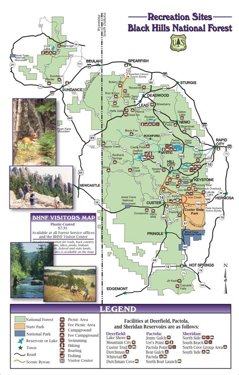 Black Hills National Forest Guide Map - Custer South Dakota • mappery