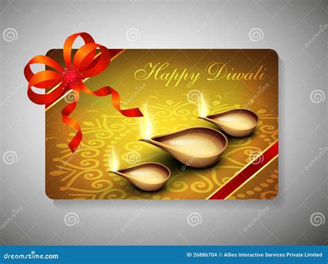 Gift Card For Deepawali Or Diwali Festival Stock Images - Image: 26886704