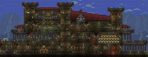 Decided to build my 200 hour base before hardmode. : r/Terraria