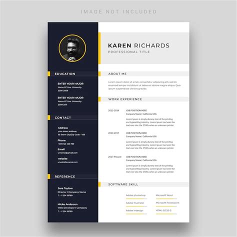 Free PSD | Clean and Modern resume or cv template