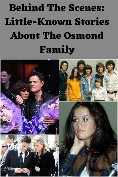 Behind the scenes little known stories about the osmond family – Artofit