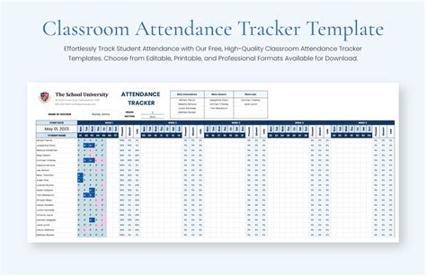 Classroom Attendance Tracker Template - Google Sheets, Excel | Template.net