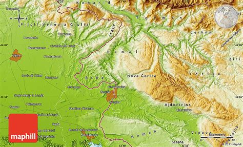 Physical Map of Cividale Del Friuli