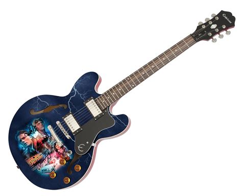 Back To The Future Cast Signed Custom Graphics Guitar - CharityStars