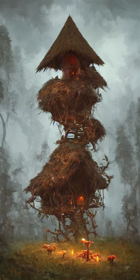 a witch hut standing on chicken legs, greg rutkowski, | Stable ...