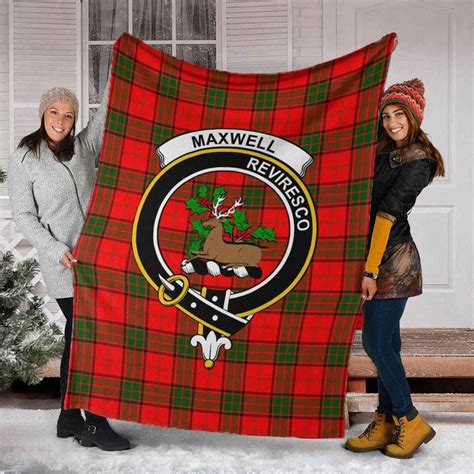 Scottish Maxwell Clan Crest Tartan Blanket