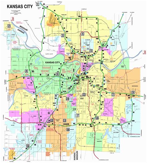 Large Kansas City Maps for Free Download and Print | High-Resolution ...