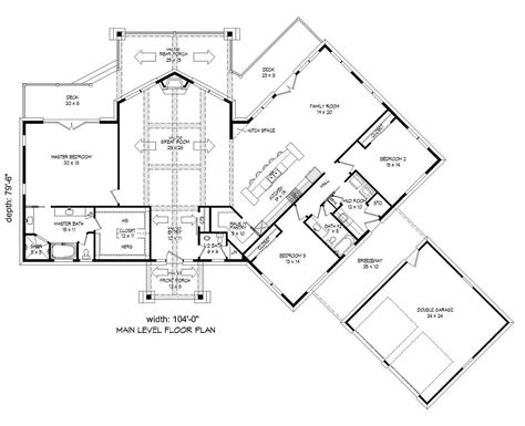 Lake Front Plan: 2,943 Square Feet, 3 Bedrooms, 2.5 Bathrooms - 940-00063