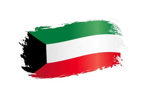 Premium Vector | Kuwait flag made in textured brush stroke. 25 February ...