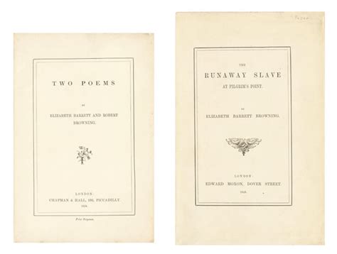 Bonhams : BROWNING (ELIZABETH BARRETT) The Runaway Slave at Pilgrim's ...