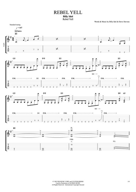 Rebel Yell by Billy Idol - Full Score Guitar Pro Tab | mySongBook.com