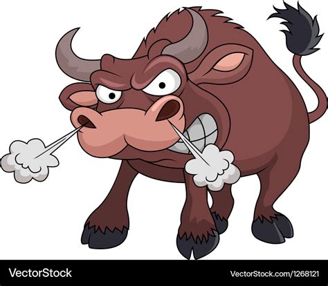 Angry bull cartoon Royalty Free Vector Image - VectorStock