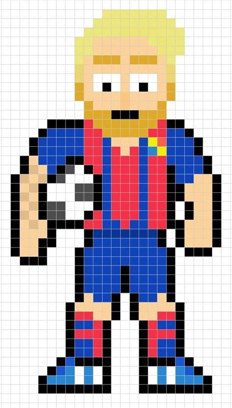 Lionel Messi - Pixel Art | Cuadricula para dibujar, Dibujitos sencillos ...