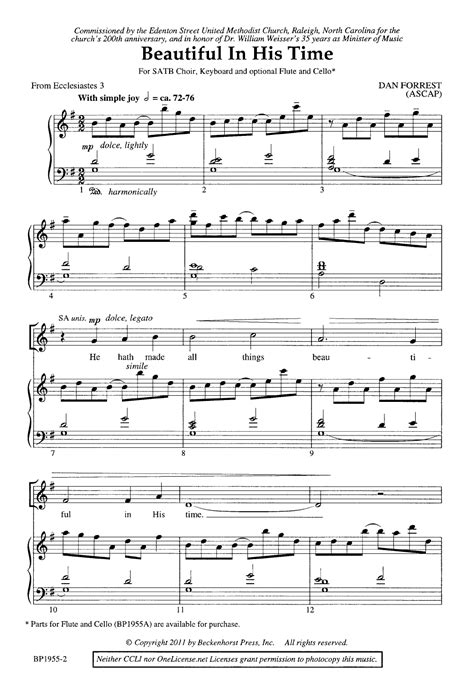 Beautiful in His Time (SATB ) by Dan Forrest| J.W. Pepper Sheet Music ...