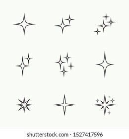 Set Vector Stars Sparkle Icon Bright Stock Vector (Royalty Free ...