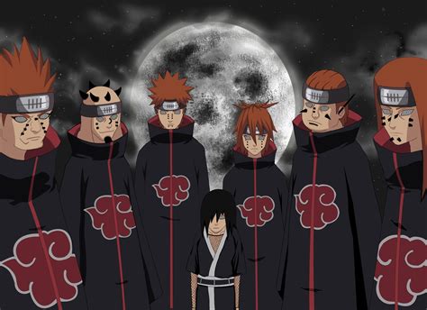 Pain and Akatsuki Under the Moon - HD Wallpaper