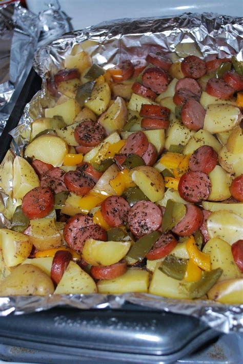 Smoked Sausage and Potato Bake 1 package of sliced Eckrich skinless ...