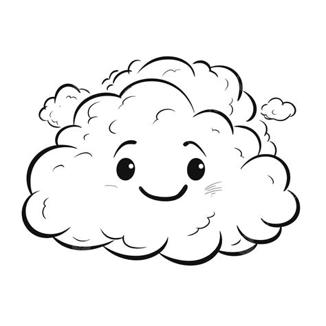 Cute Cloud Vector Illustration Outline Sketch Drawing, Cloud Drawing ...