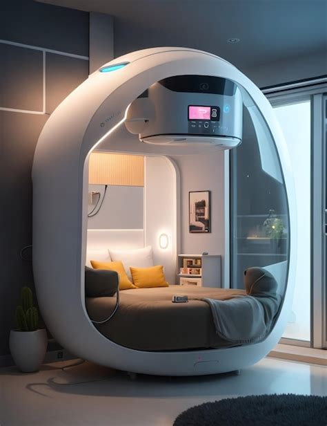 Premium Photo | Futuristic Pod Bed in a Modern Bedroom