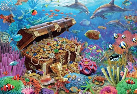 Underwater Treasure 1000 Piece Puzzle | Painting, Diy painting, Art