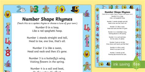 Number Shapes Rhyme (Hecho por educadores) - Twinkl