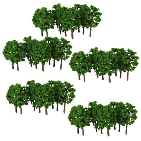 100pcs Model Trees N Scale Train Street Layout Railway Landscape 8cm ...