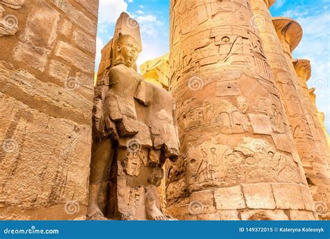 Columns and Statue in Karnak Temple Stock Image - Image of museum ...