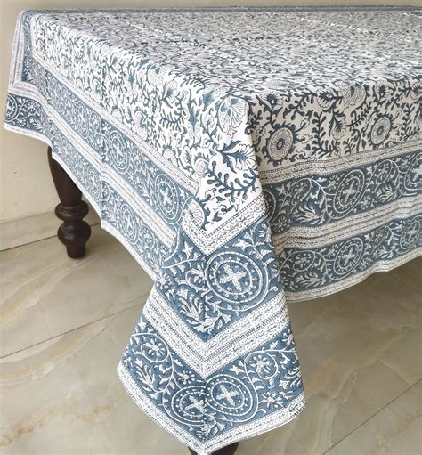 Indian Block Print Tablecloth Floral Design Table Cover - Etsy Ireland