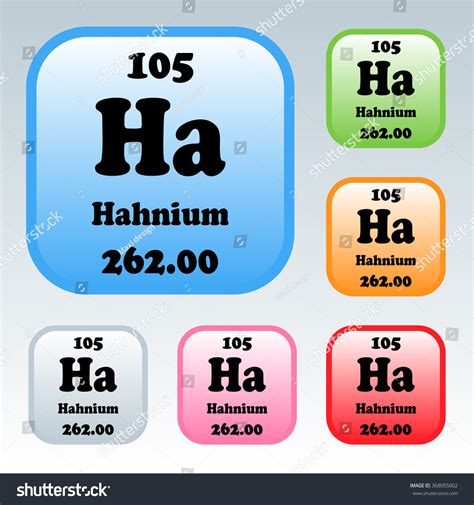 Periodic Table Elements Hahnium: vector de stock (libre de regalías ...