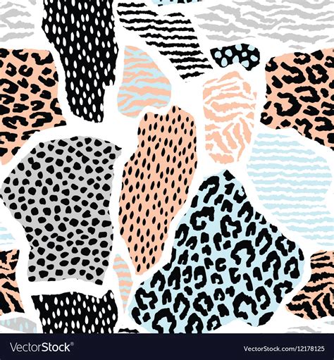 Abstract seamless pattern with animal print Vector Image