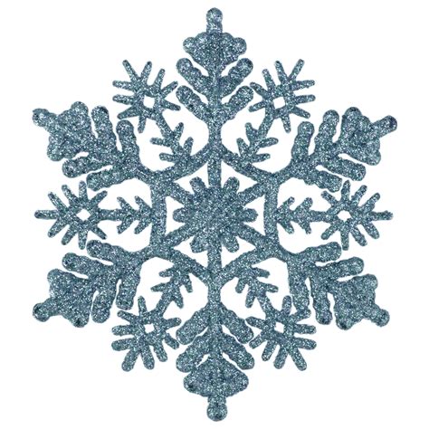 Northlight 24ct Glitter Snowflake Christmas Ornament Set 4" - Turquoise ...