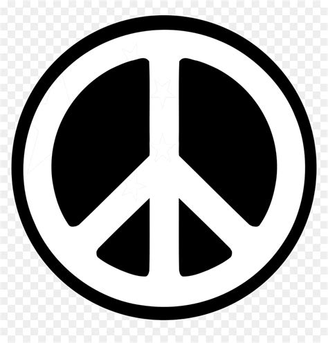 Peace Sign Clipart Black And White, HD Png Download - vhv