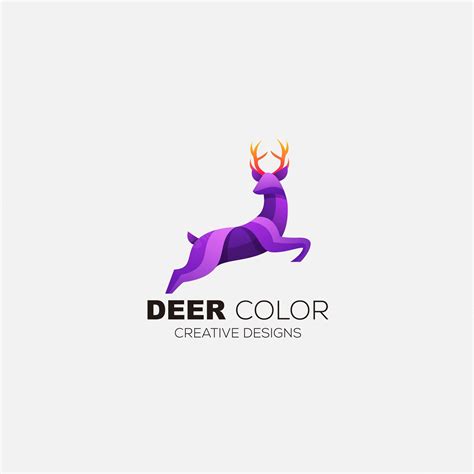 Premium Vector | Deer color logo gradient colorful template