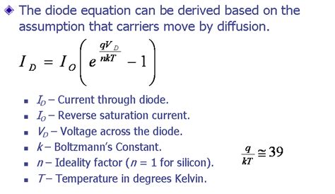 Ideal Diode and Diode Equation