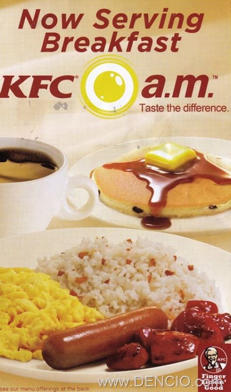 KFC a.m. Breakfast Menu. Taste the Difference. – DENCIO.COM