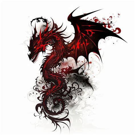 Dragon Tattoo Design White Background PNG File Download High Resolution ...