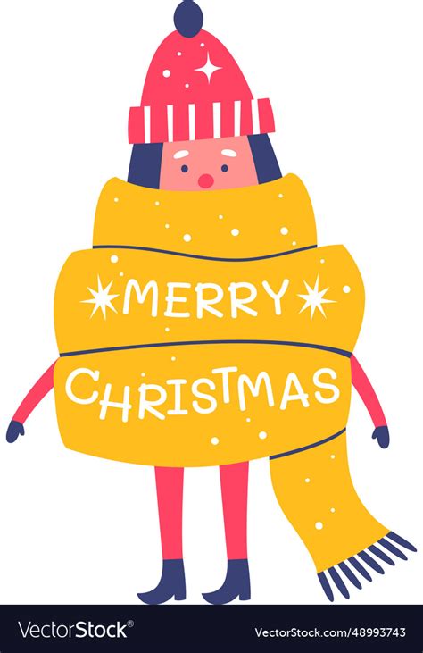 Merry christmas sticker Royalty Free Vector Image