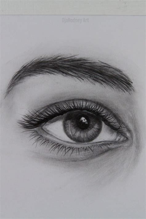 Step By Step Drawing Realistic Eyes - Rectangle Circle