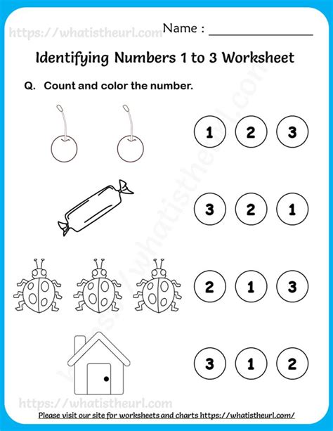 Identifying Numbers 1 to 3 Worksheets For Pre-K - Your Home Teacher ...